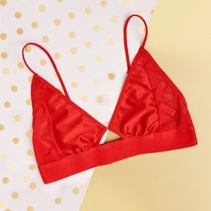 Red triangle bralette